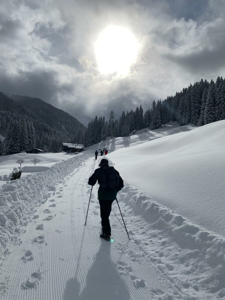 Spuren im frischen Neuschnee