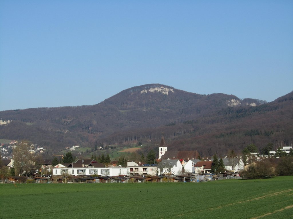 Aesch mit Gempenfluh im Hintergrund - 21.03.2011