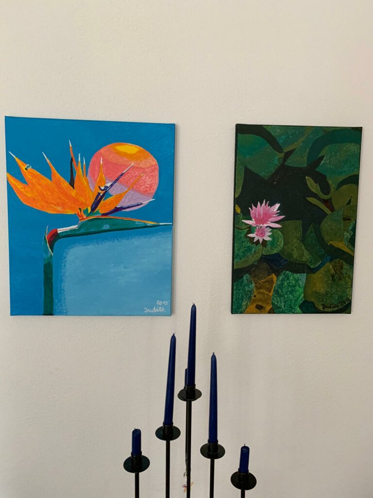 Königin-Strelitzie und Seerose - Judith