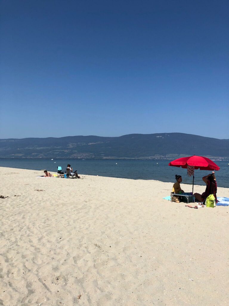 unter dem Sonnenschirm