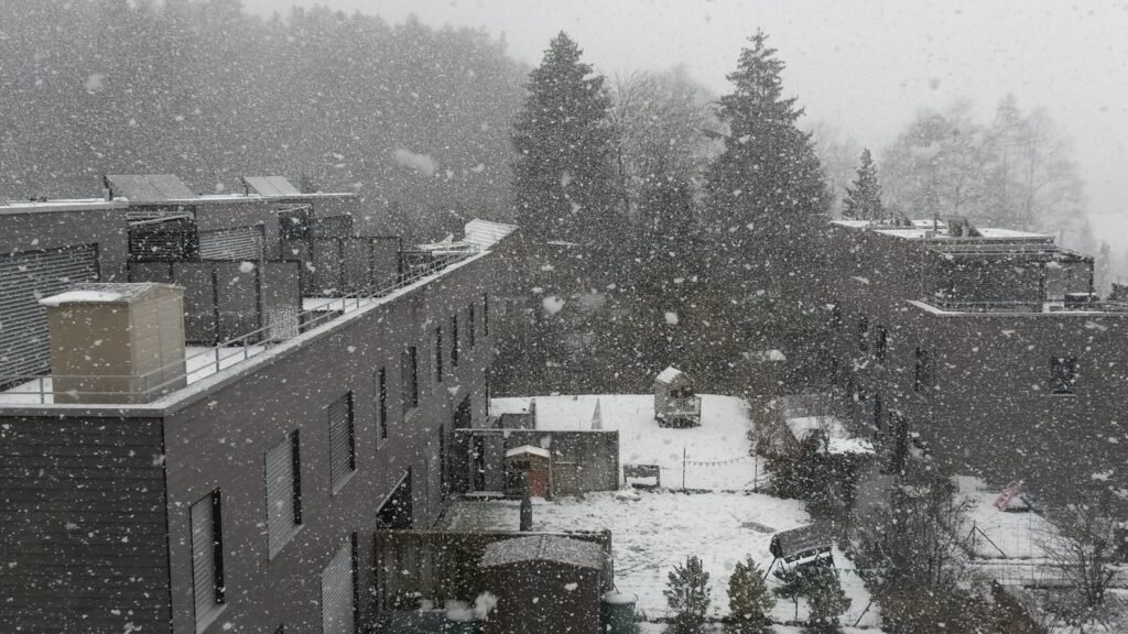 Schneegestöber im Quartier - 30.12.2020