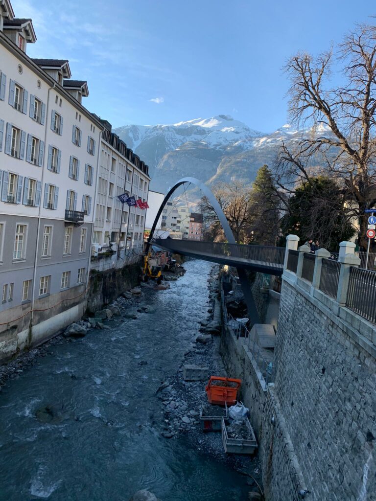 Die neue Brücke in Chur, über den Fluss PLESSUR, verbindet das OBERTOR mit dem WELSCHDÖRFLI - Judith, 18.02.2021