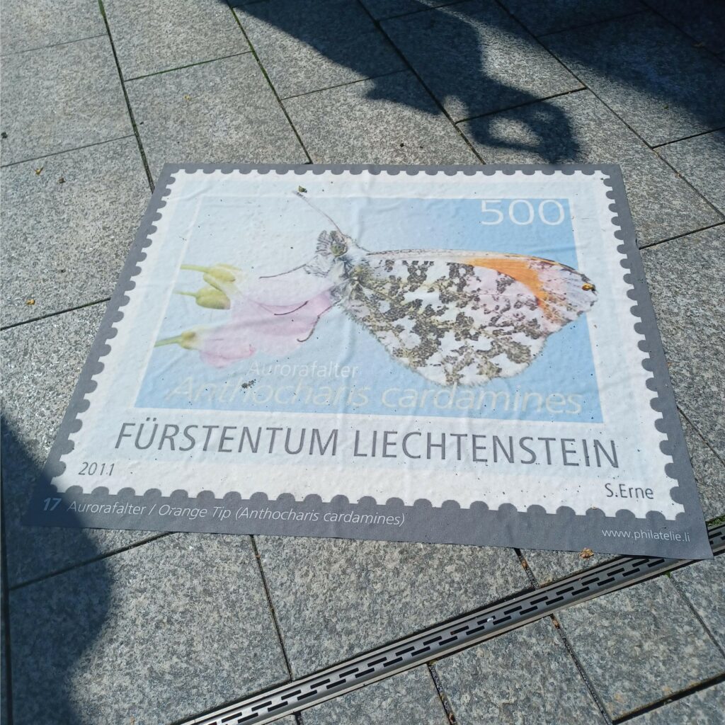 Bodenplatte einer 500er Postmarke Fürstentum Liechtenstein - 09.07.2021
