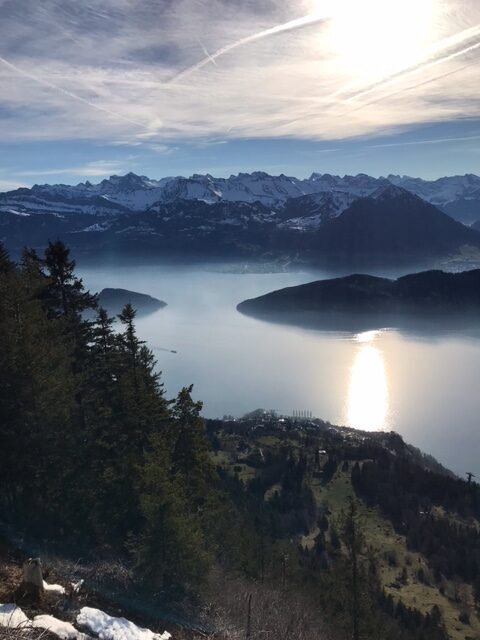 Fahrt mit der Zahnradbahn von der Rigi, Kulm Richtung Vitznau - 01.01.2022