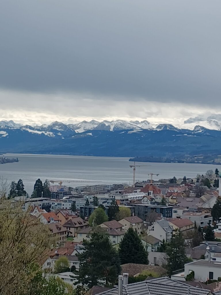 Aussicht vom Park im Grüene in Rüschlikon Richtung Thalwil - 07.04.2022 