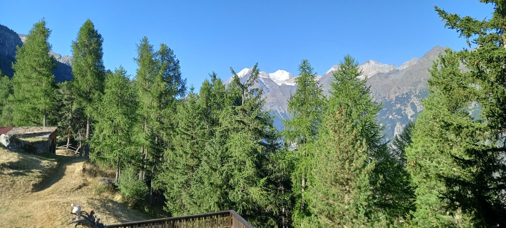 Blick vom Hotelzimmer in die Bergwelt - 14.8.2022