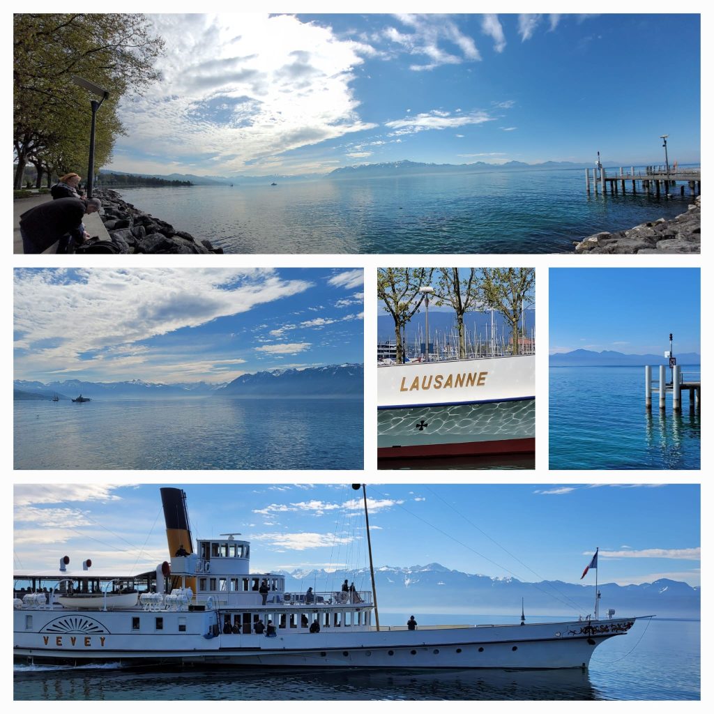 Start zur Schifffahrt von Lausanne nach Evian-les-Bains bei Ankunft des Dampfers VEVEY - 27.04.2024