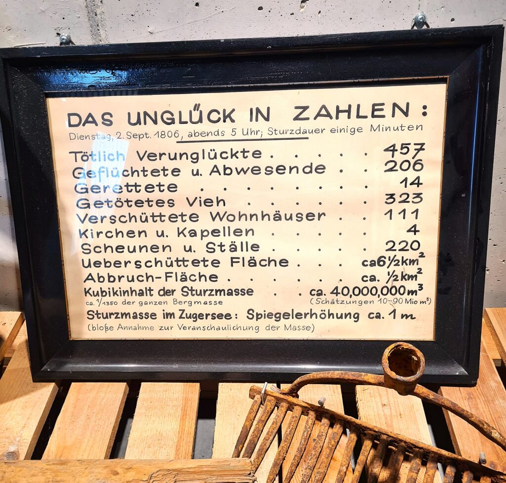 Am 02. September 1806 kam es zu einem verheerenden Bergsturz am westlichen Gipfel des Rossbergs. Diese Zahlen sprechen für sich. - 21.05.2026